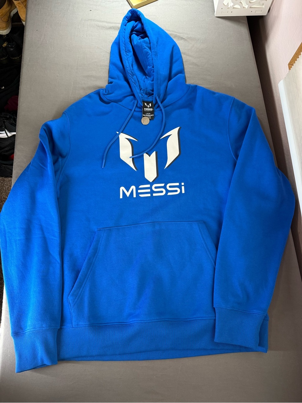 Messi Blue Pullover Hoodie with White Logo